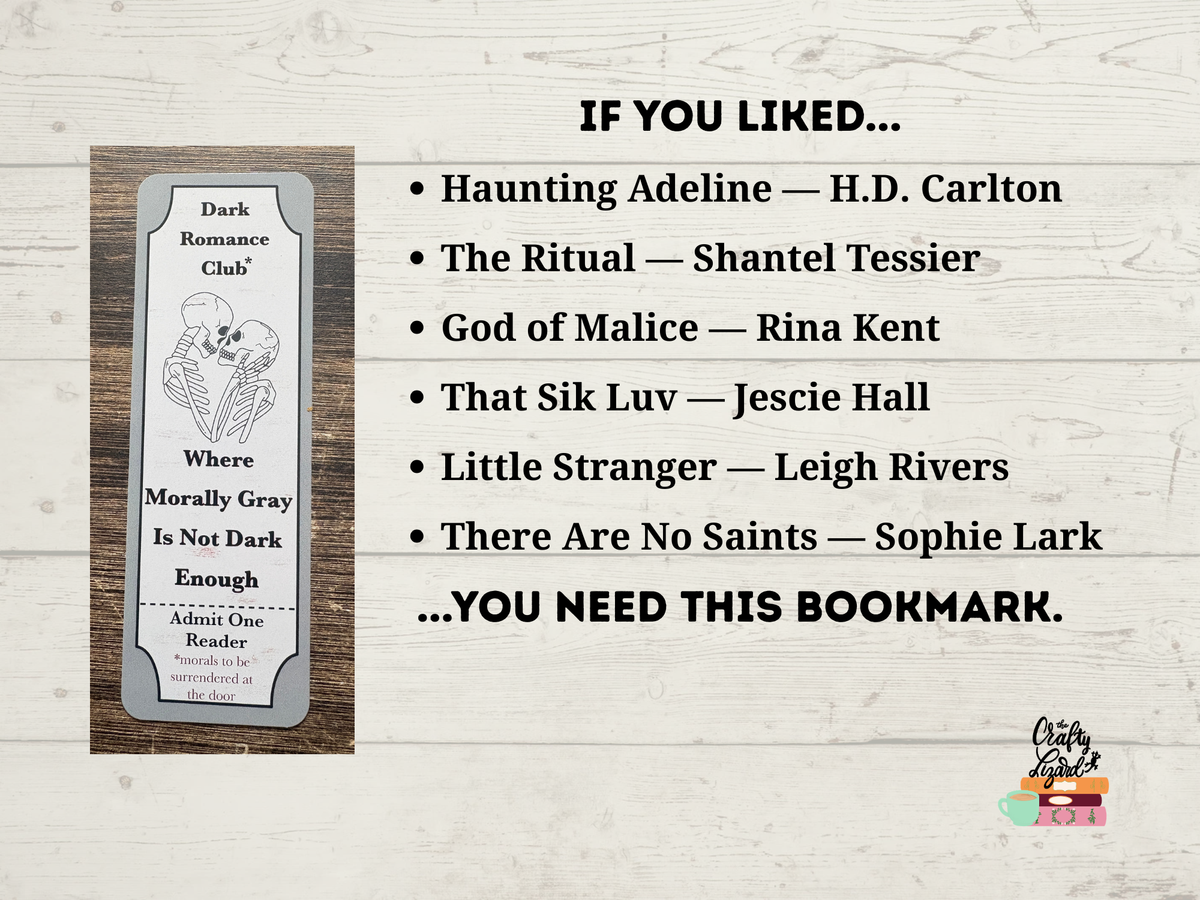 Dark Romance Club Bookmark | Morally Gray Bookish Bookmark for Romance Readers