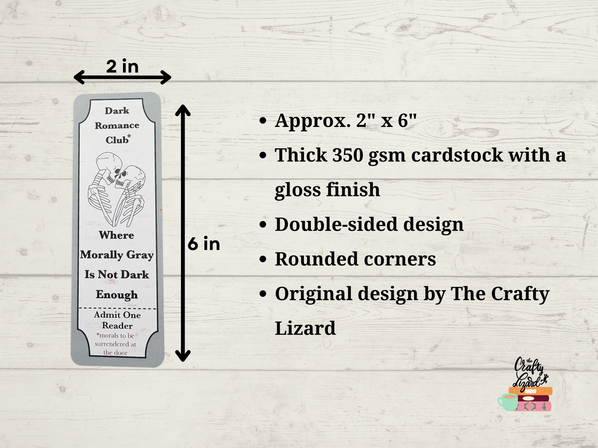 Dark Romance Club Bookmark | Morally Gray Bookish Bookmark for Romance Readers